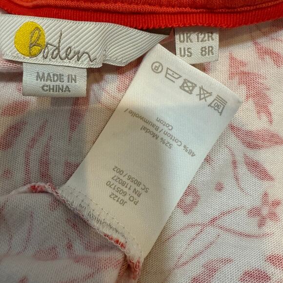 Boden Margot 8R ruched shirred cap sleeve jersey dress pockets D4 3050 - Picture 2 of 10